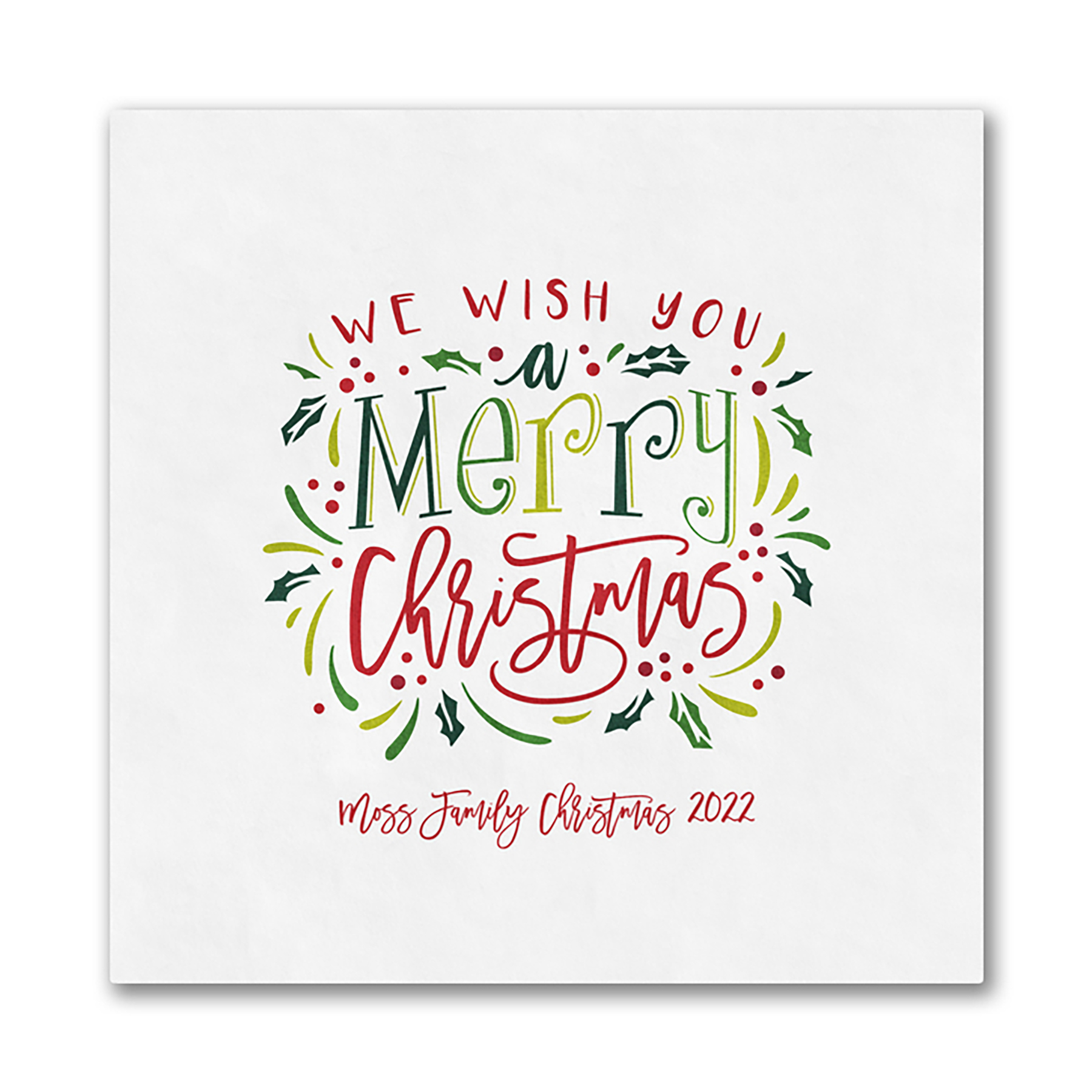 Holiday Typography Luncheon Ooh La Color Napkin 2