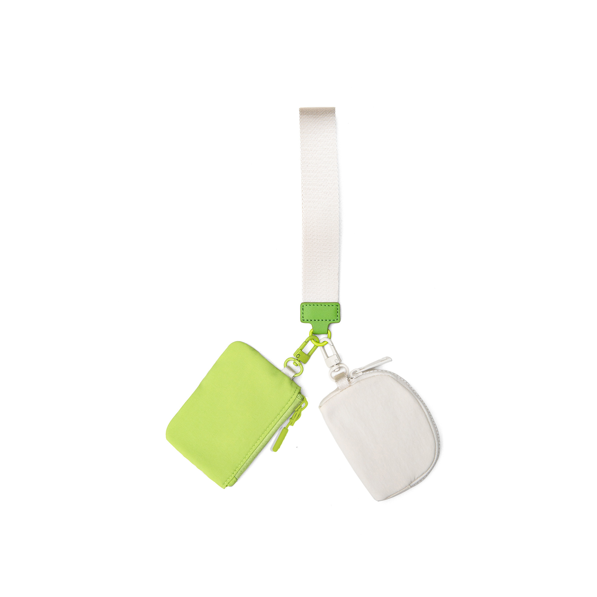 Nylon Dual Pouch Wristlet 3" x 4" With Zipper Strap 21