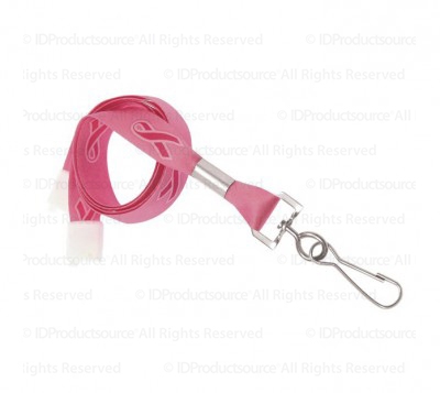 5/8" Dye Sublimated Lanyard (Breast Cancer Awareness) 1