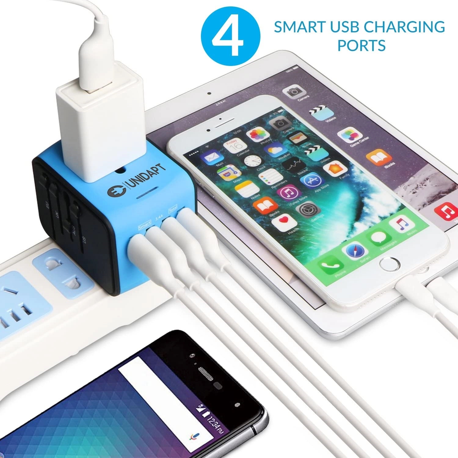 Universal Travel Adapter with 4 USB and AC Outlet 5