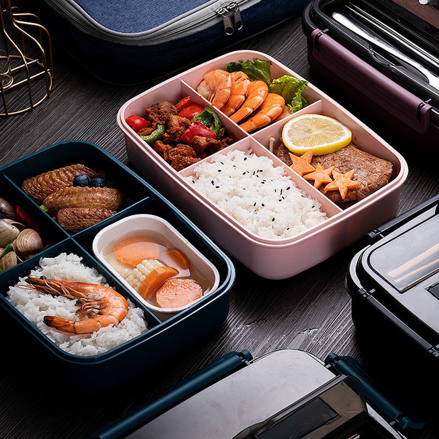 Leak-Proof Four Compartments Storage Lunch Box 6