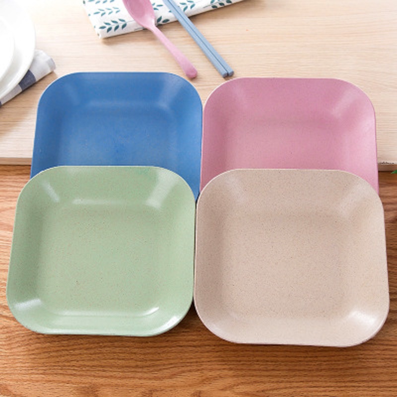 Wheat Straw Square Plates 4