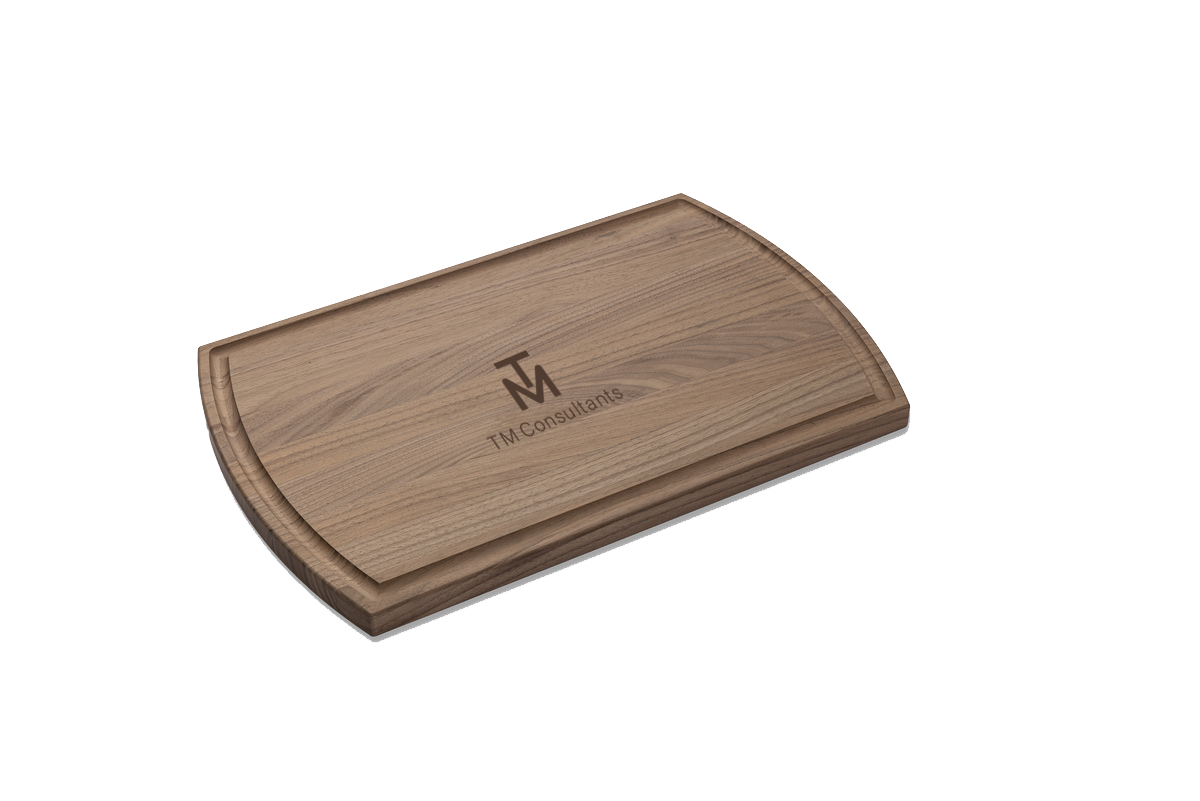 Large Walnut Arched Cutting Board with Juice Groove 16"x10"x3/4" 1