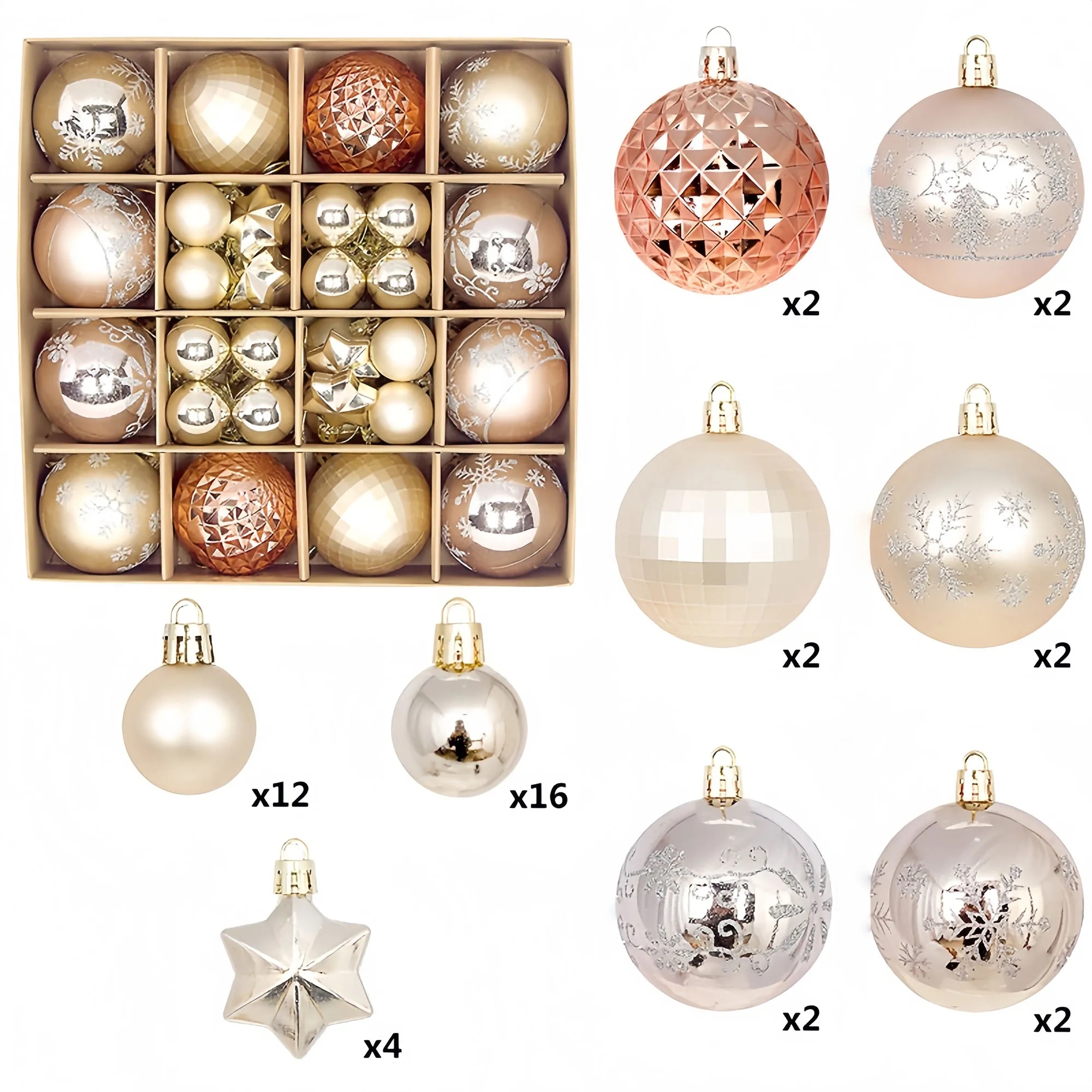 Premium Christmas Bauble Set With Unique Designs 4