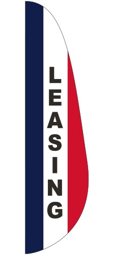 "LEASING" 3' x 15' Message Feather Flag 1