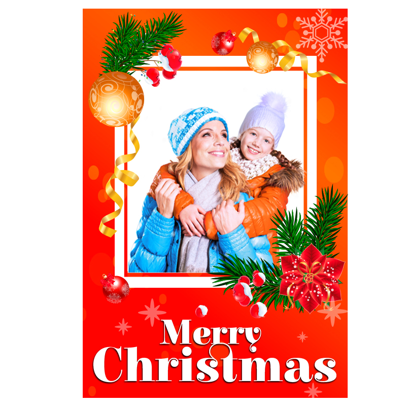 Merry Christmas Selfie Frame Photo Booth and Picture Frame Props For Celebrations & Parties 2"W x 3" 2