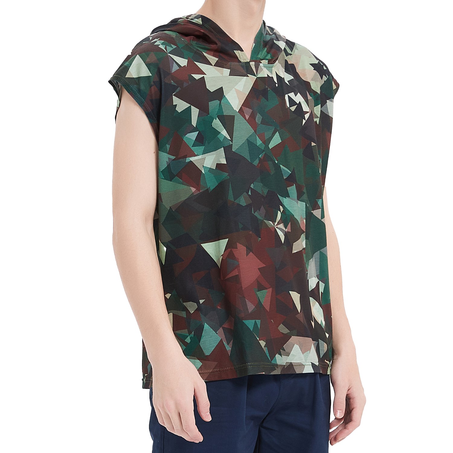Unisex 180G Cotton Feel Jersey Knit Soft Sleeveless Hoodie 3
