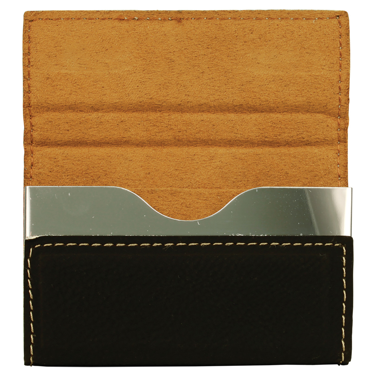 Black/Gold Leatherette Business Card Holder 3