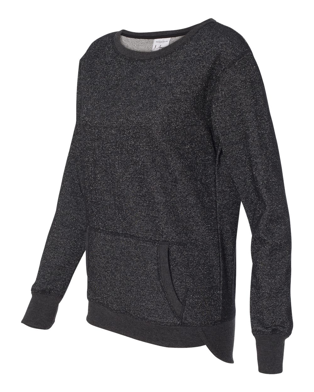 Women's Glitter French Terry Wide Neck Sweatshirt - 8867 4