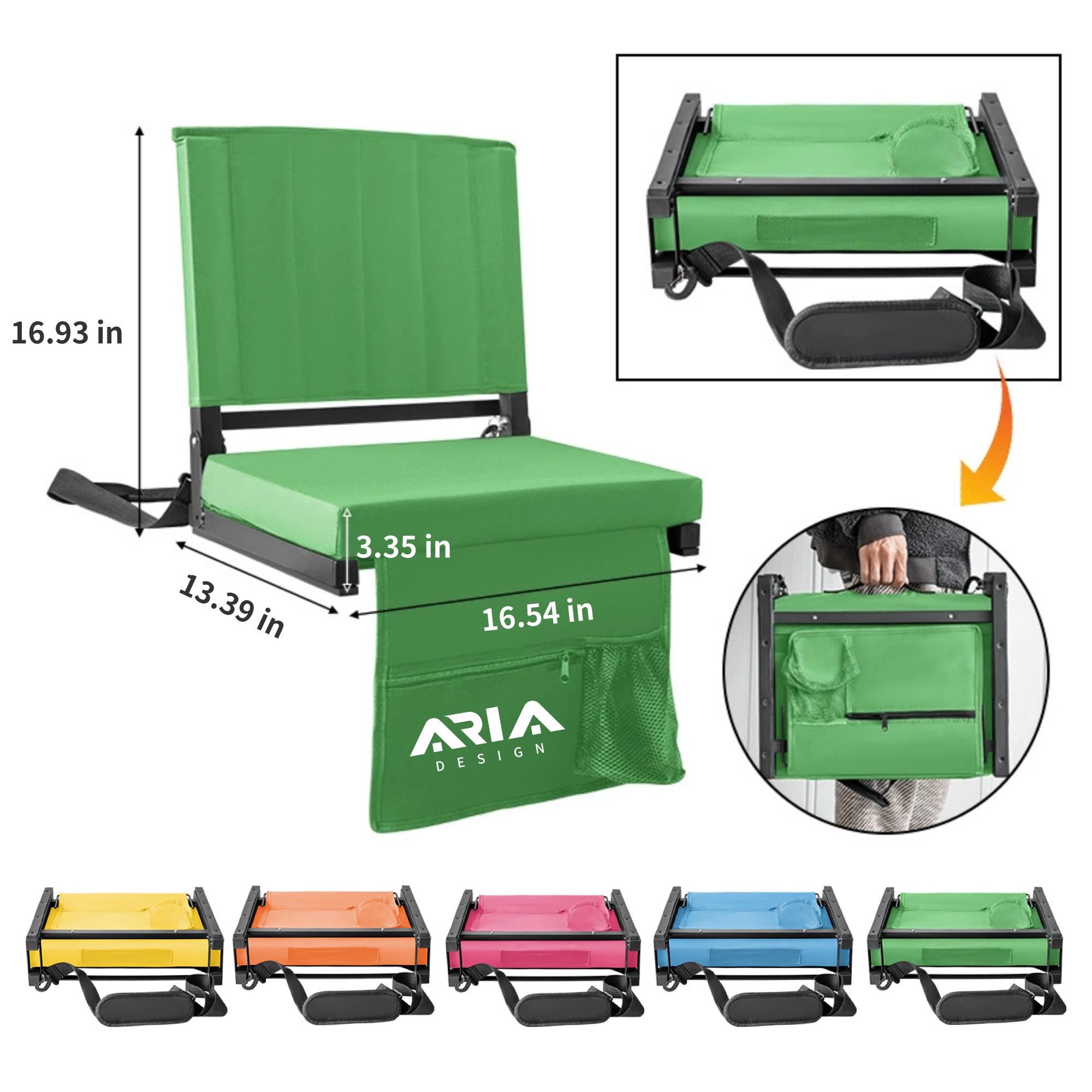 Portable Foldable Backrest Padded Stadium Seat 2