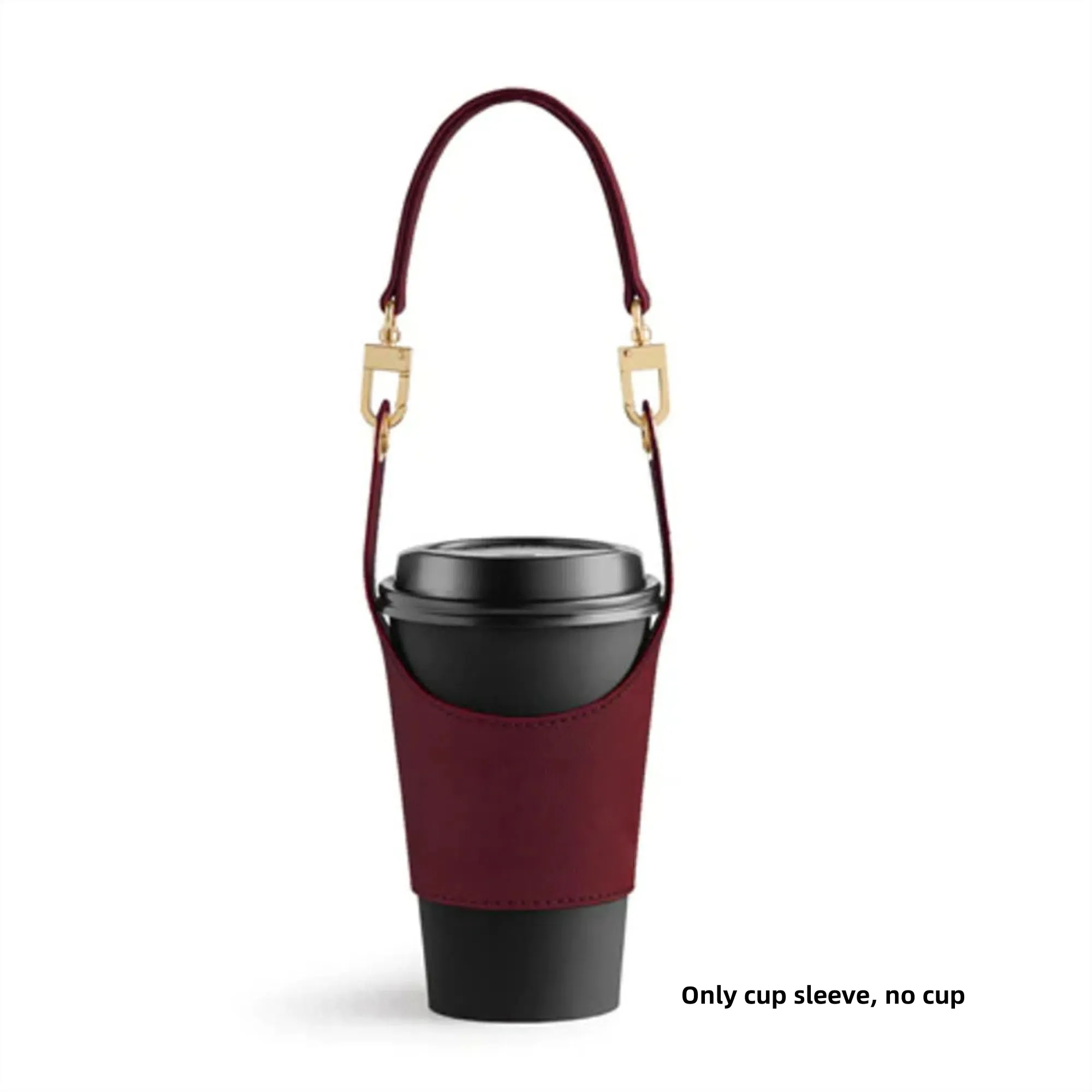 Leather Coffee Cup Sleeve Holder Drink Carrier With Handle 13