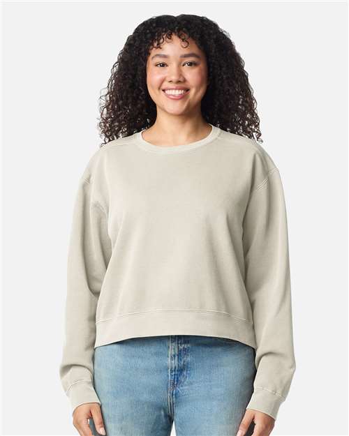 Women's Garment-Dyed Mid-Length Crewneck Sweatshirt - 1566L 28