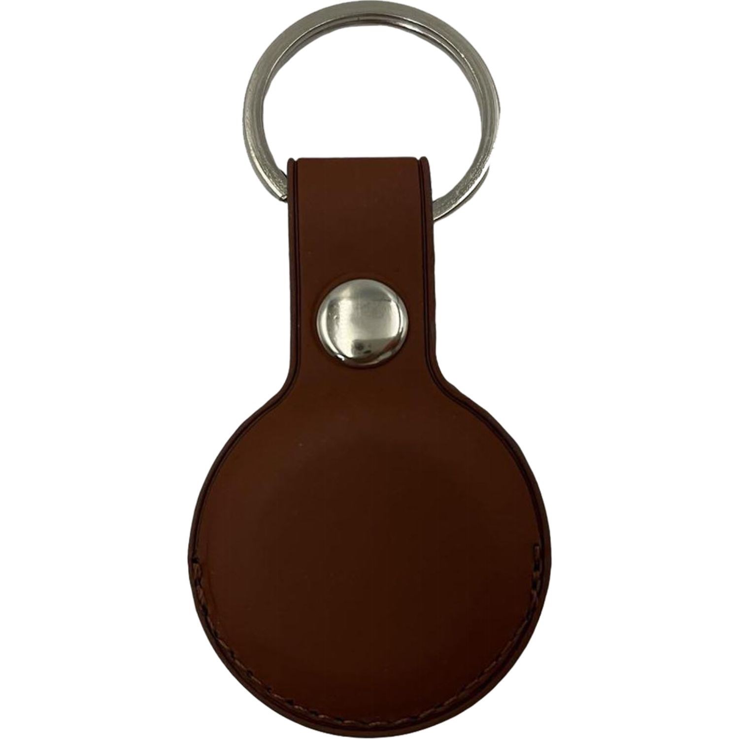Leather AirTag Holder w/ Snap Botton & Keyring Custom Logo