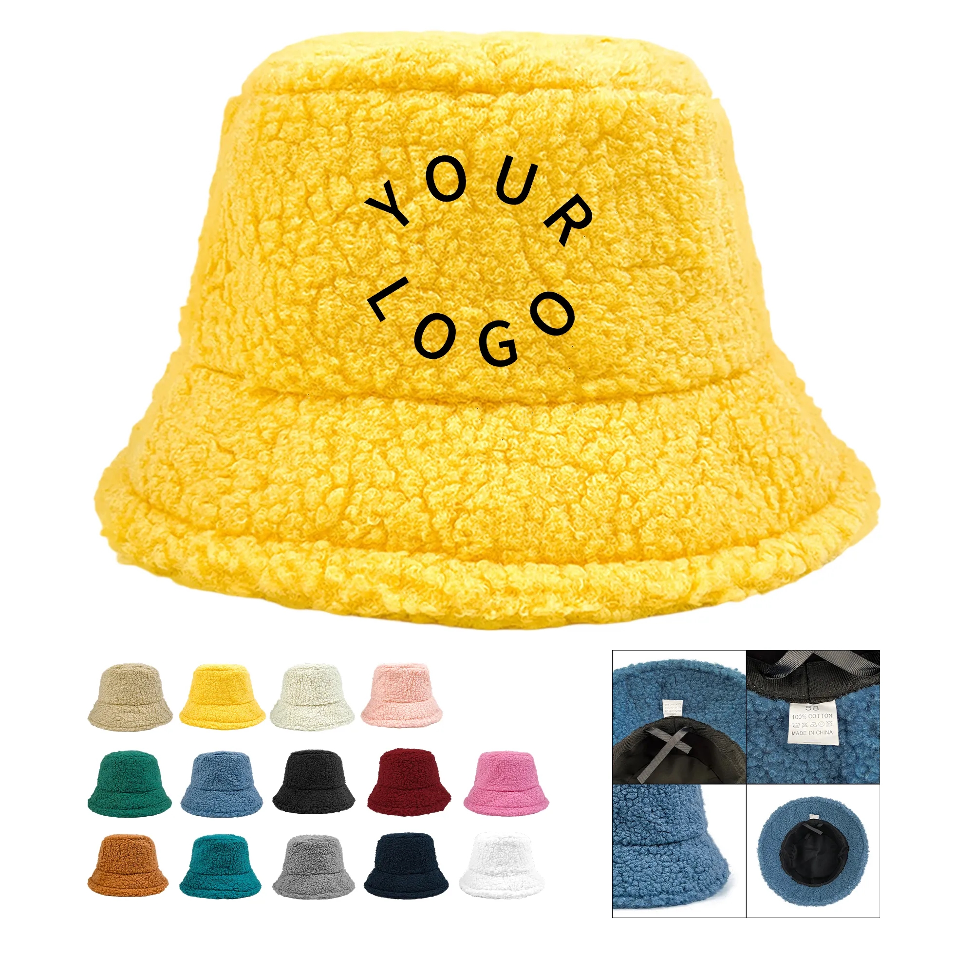 Lamb Wool Furry Bucket Hat 13