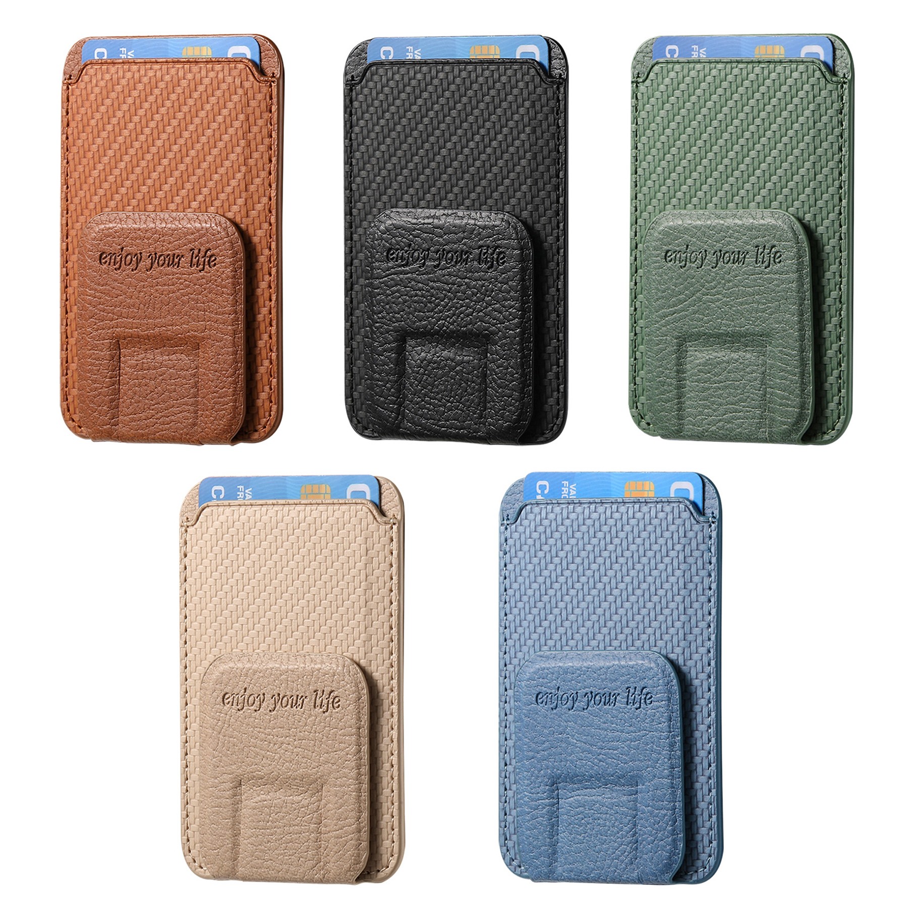 Multi-Functional Carbon Fiber Phone Holder Card Case 2