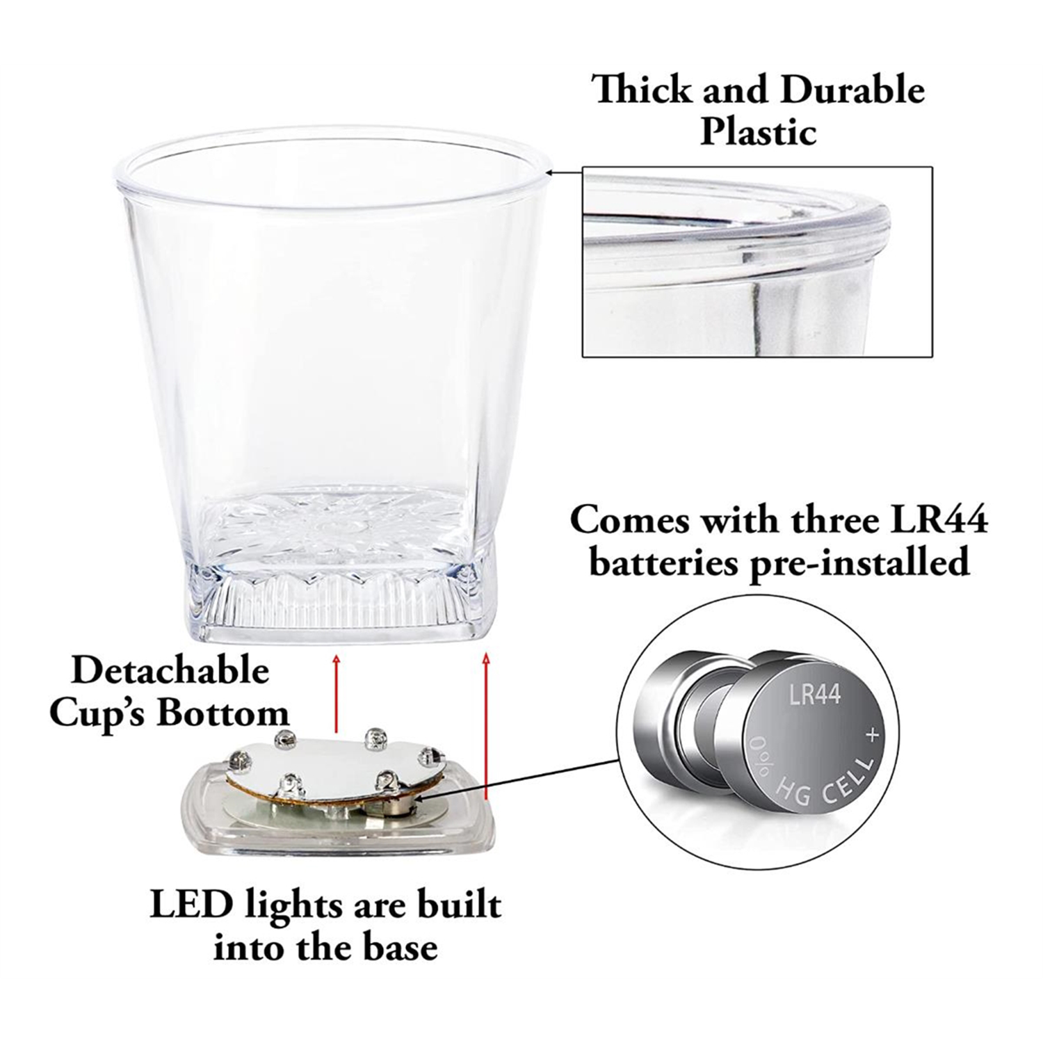 8oz Liquid Activated LED Light Up Whiskey Cup 6