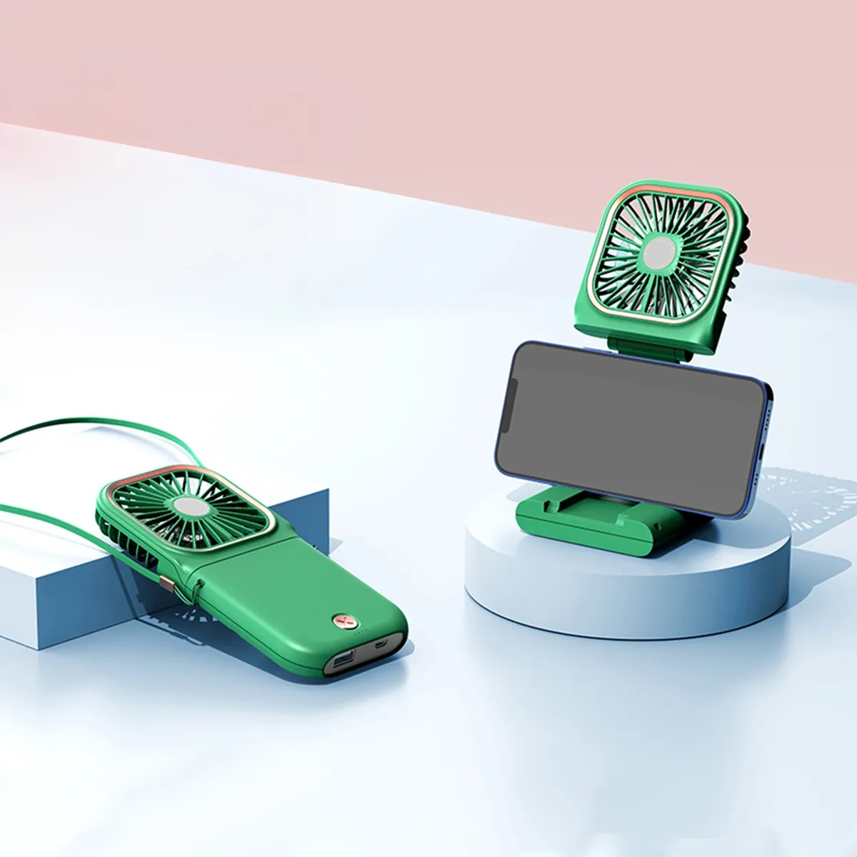 Portable Mini Fan Small Battery Powered Removable Neck Strap 8