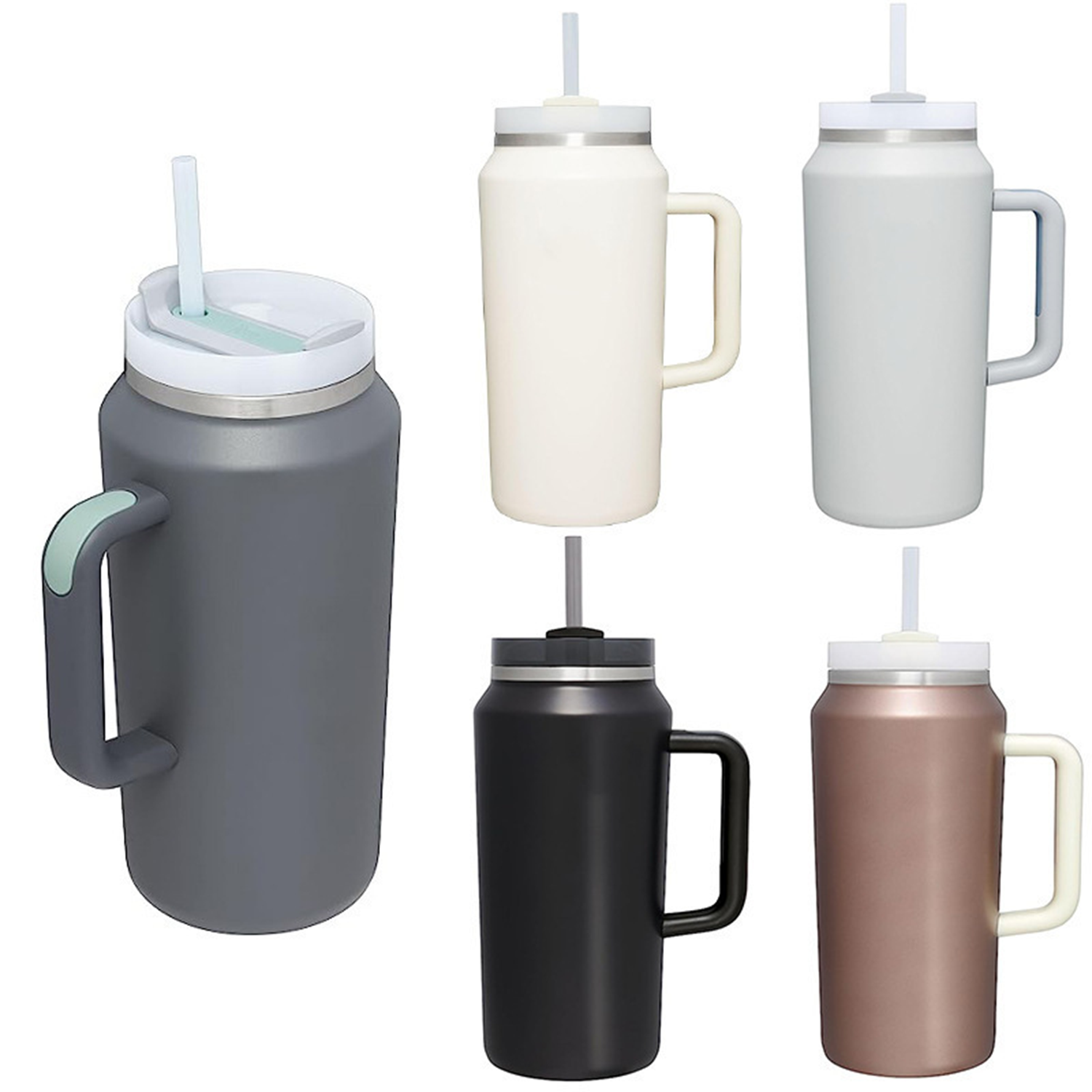 64oz Insulated Water Bottle With Handle Straw, custom water bottle with logo imprint 3