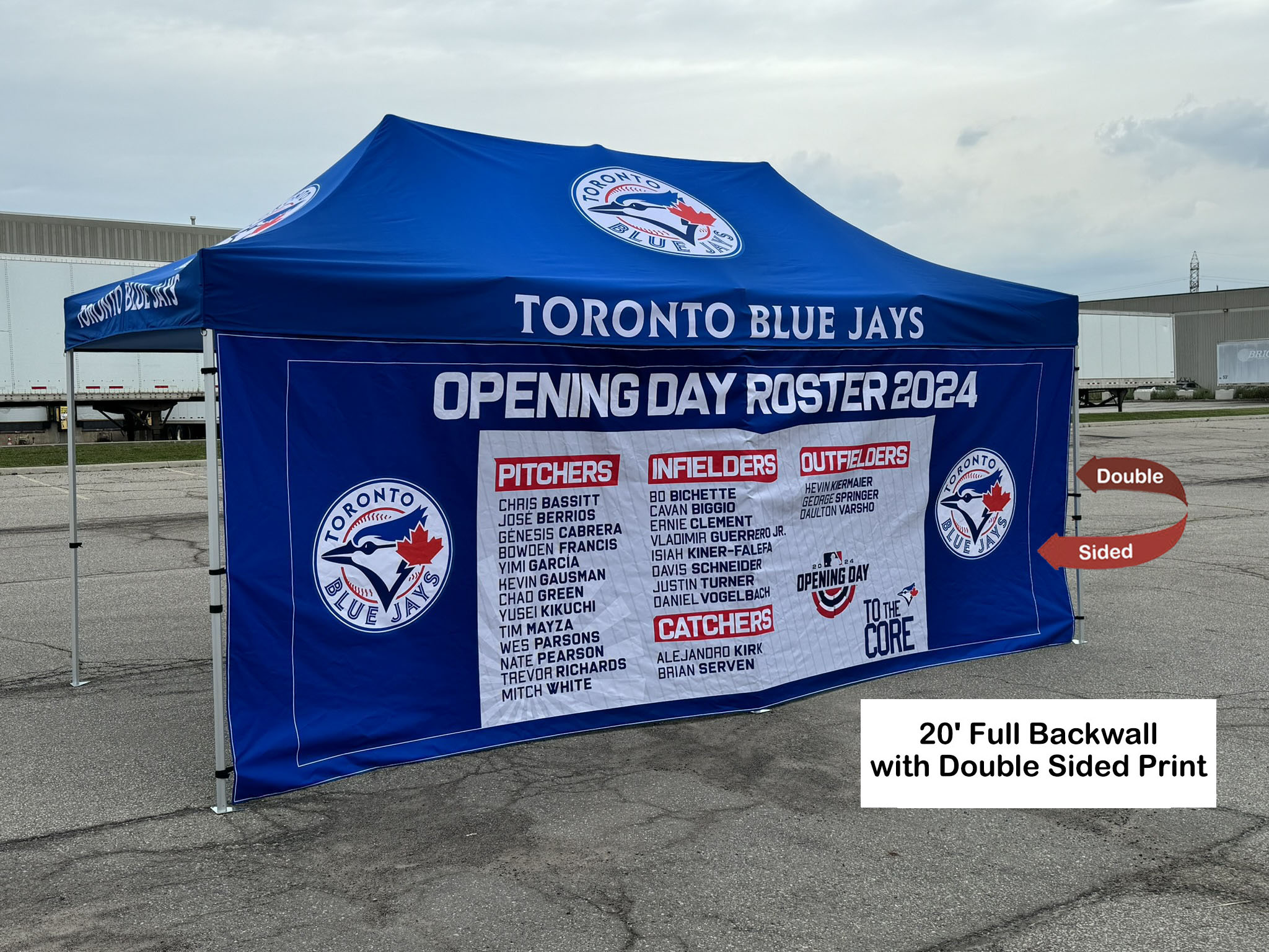 48 Hr Quick Ship - Full 20' Back Wall for 10x20 Tent Kit, Sublimated, Double Sided Print 6