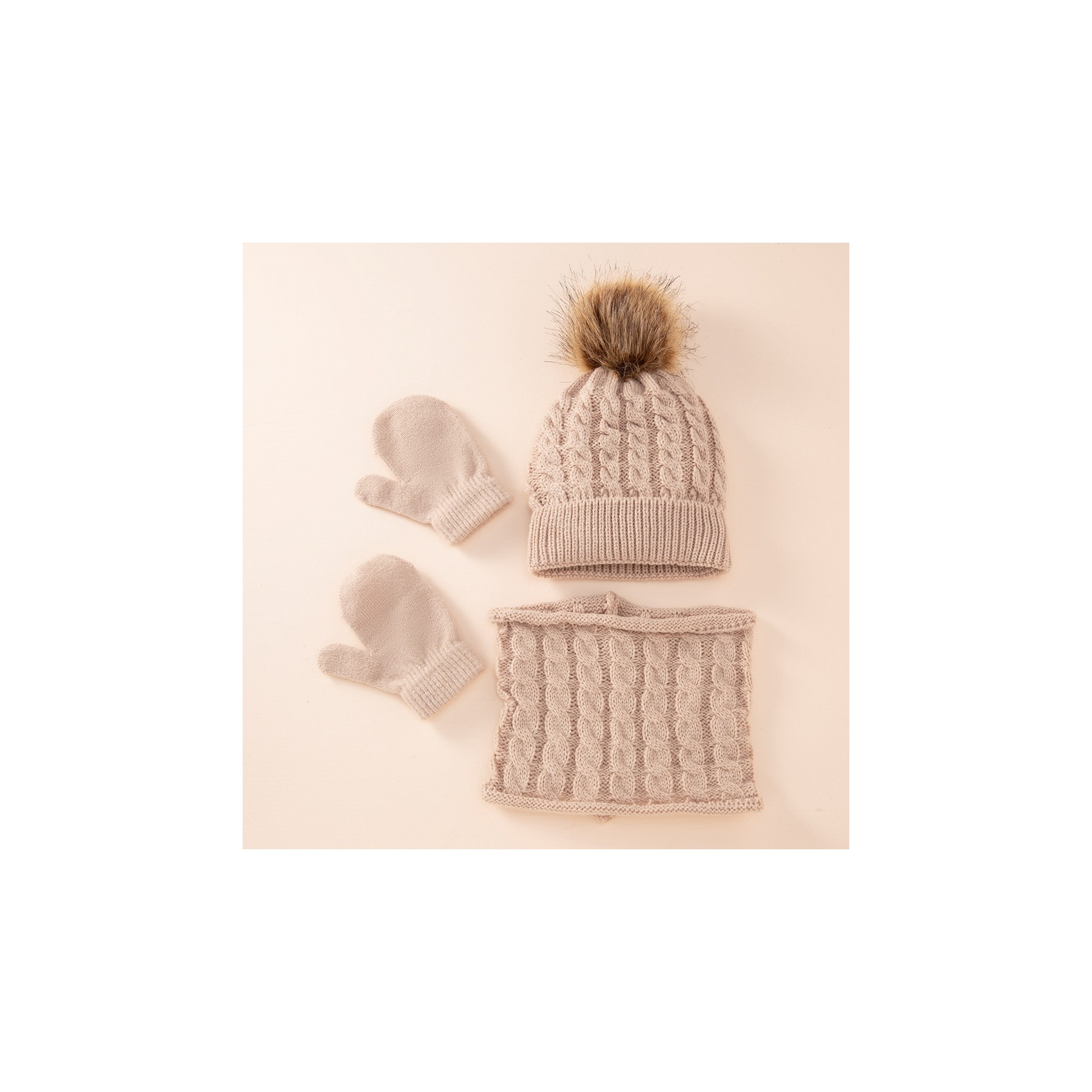 Winter Toddler Hat Scarf Gloves Set 3