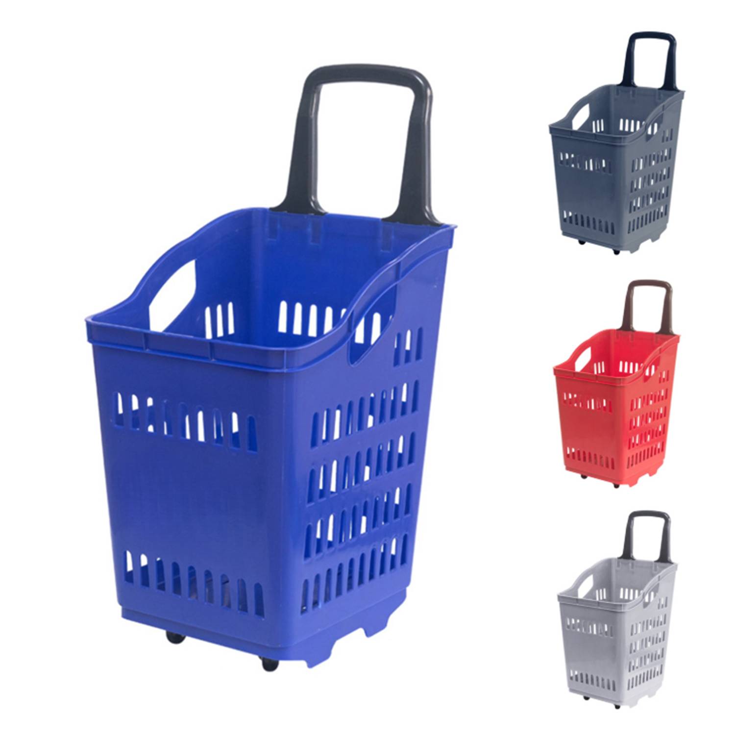 Grocery Market Shopping Basket w/ Wheels 5
