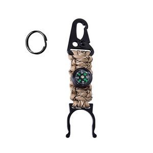 Handmade Paracord Survival Key Chain With Compass And Bottle Holder 5