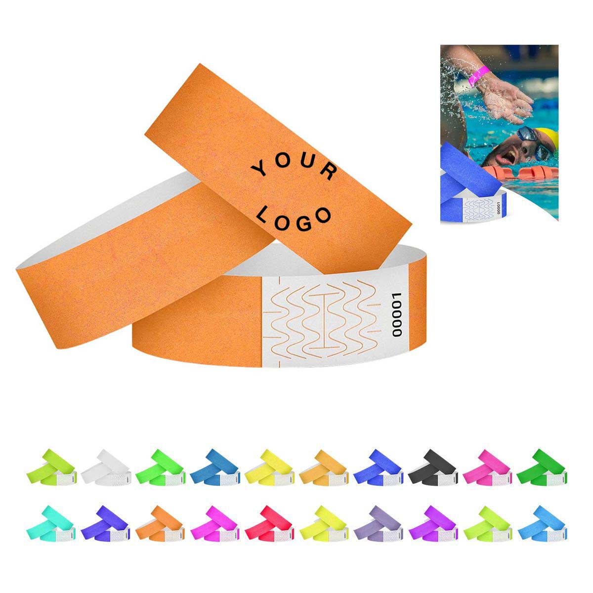 Disposable Waterproof Wristband with Secure Code 1