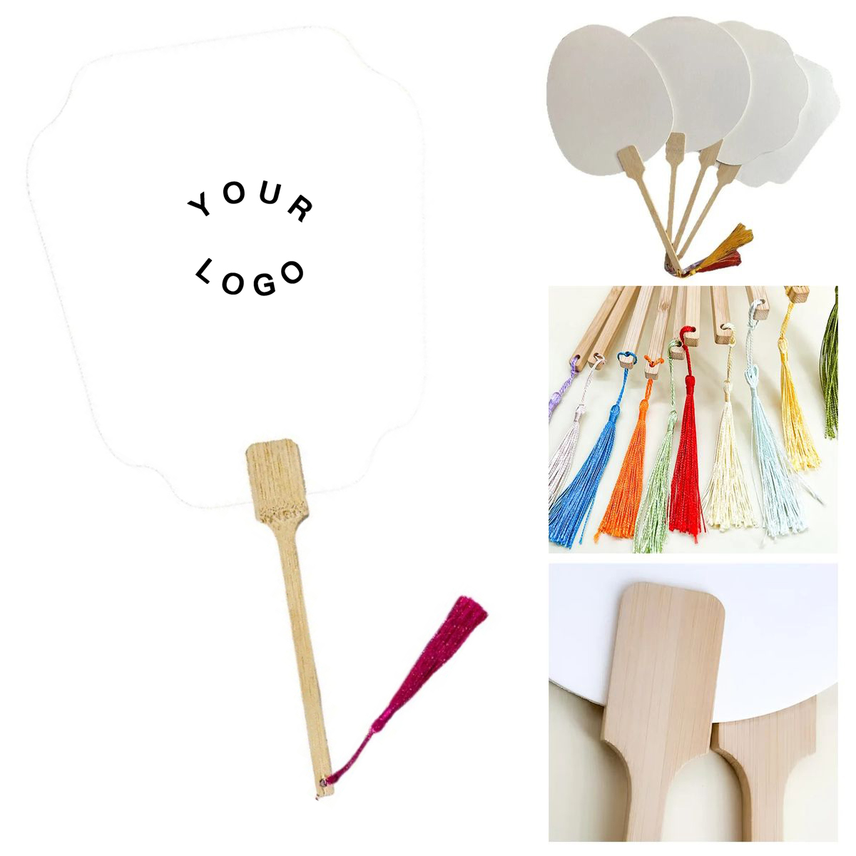 Paper Craft Fan with Wooden Handle 13