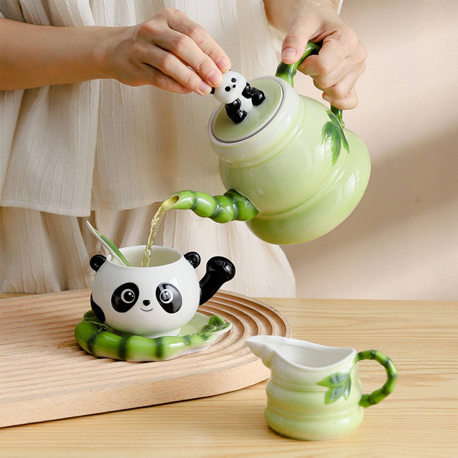 Cute panda china Enamel Cup Set 3