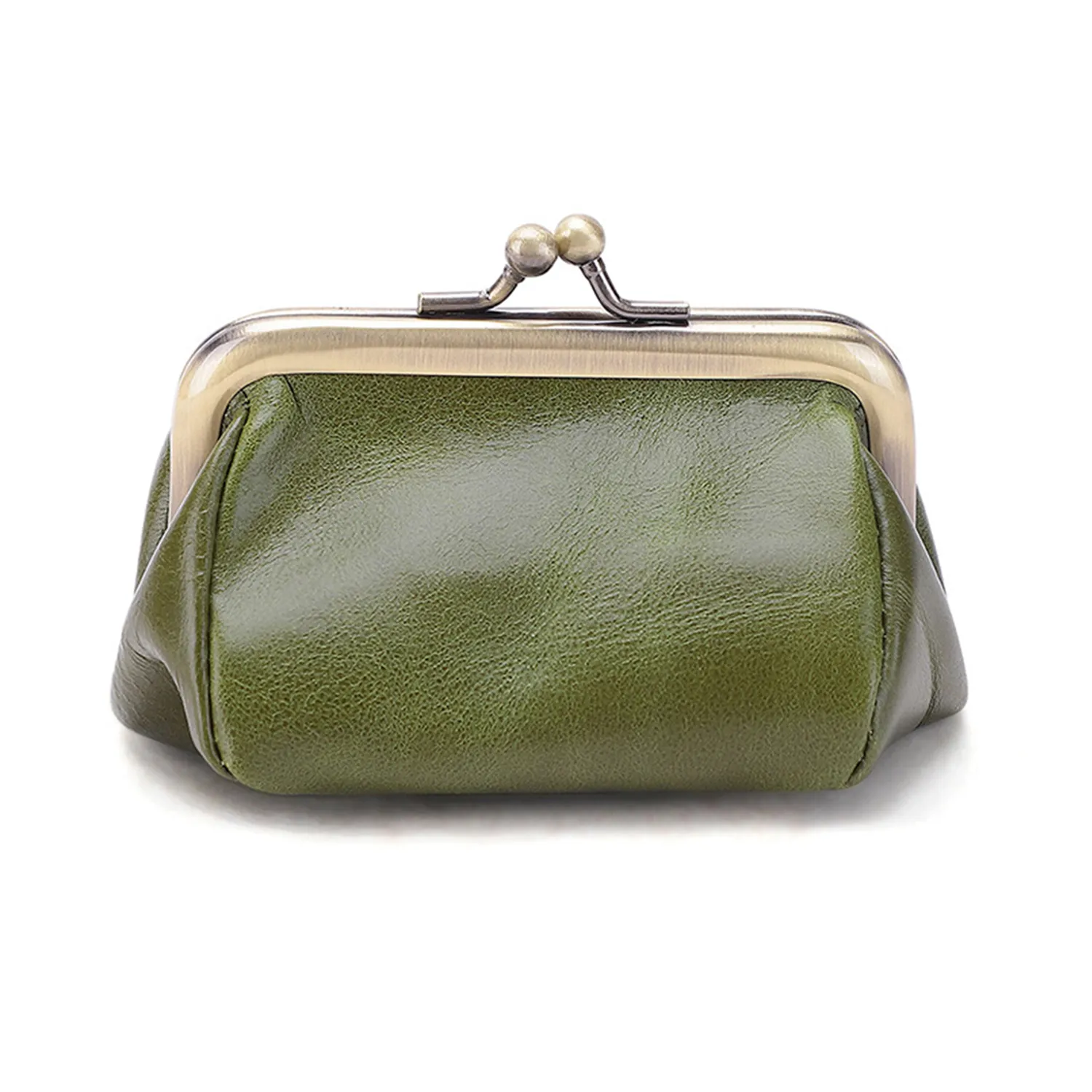Leather Kiss Lock Coin Purse Wallet 6