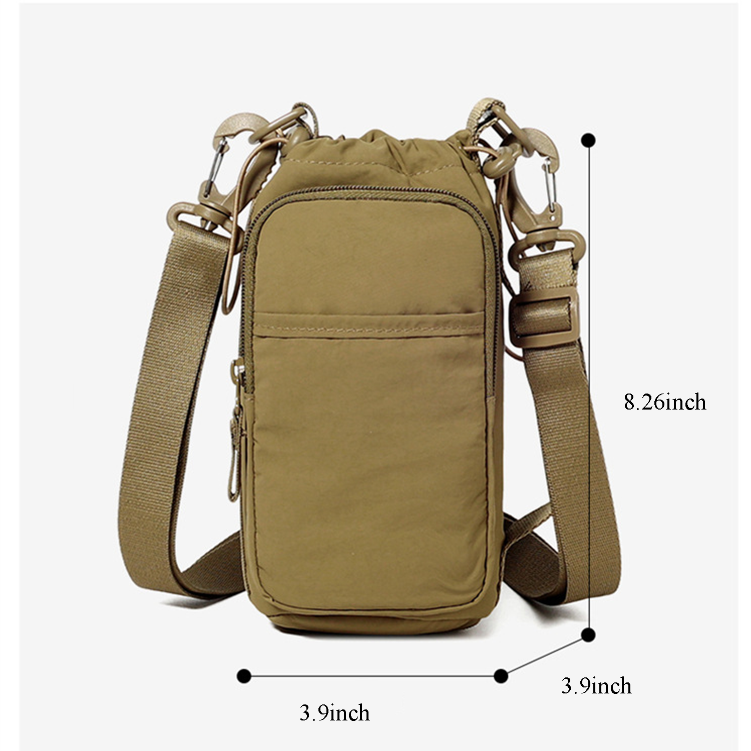 Nylon Outdoor Water Bottle Carrier Bag w/ Phone Pocket 11