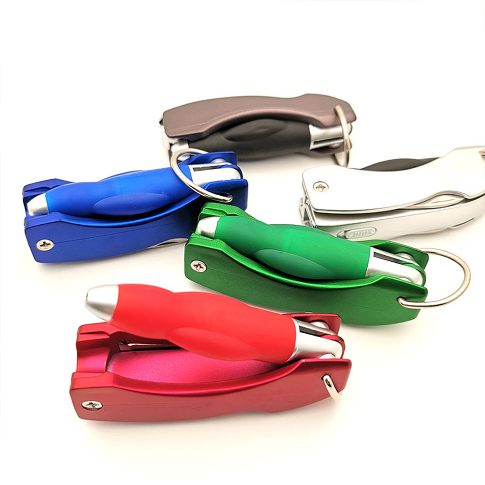 Multifunctional ballpoint pen with knife bottle opener led flashlight key ring 8