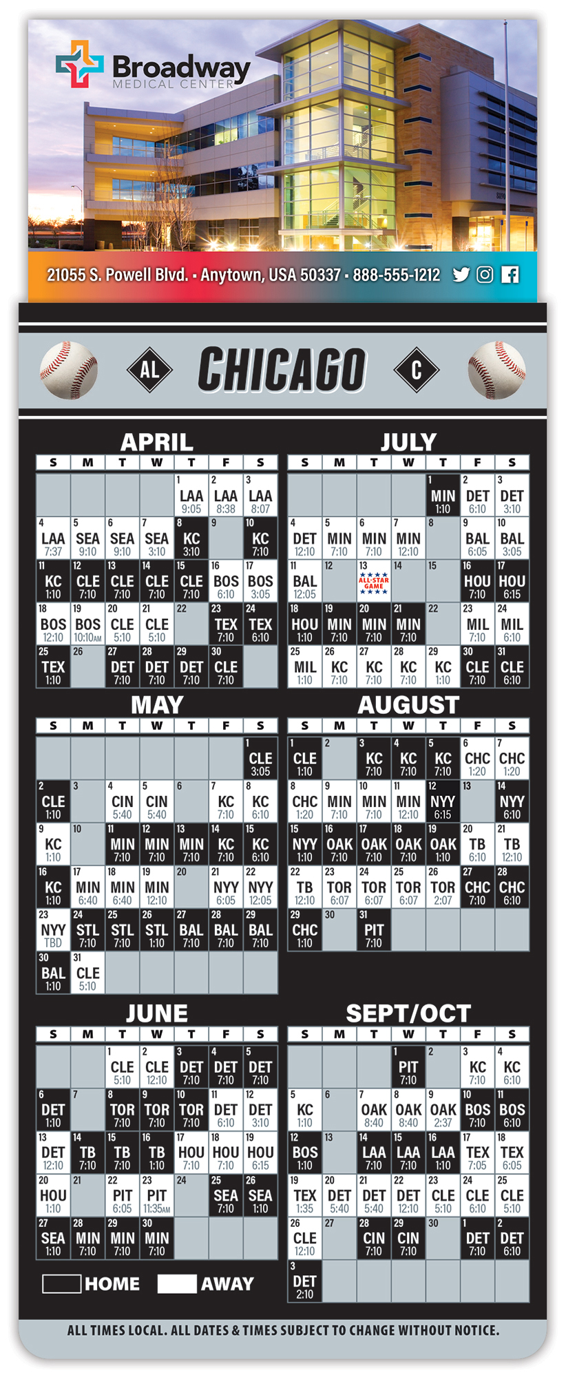 Magna-Card Business Card Magnet - Baseball Schedules (3.5 x 9) 1