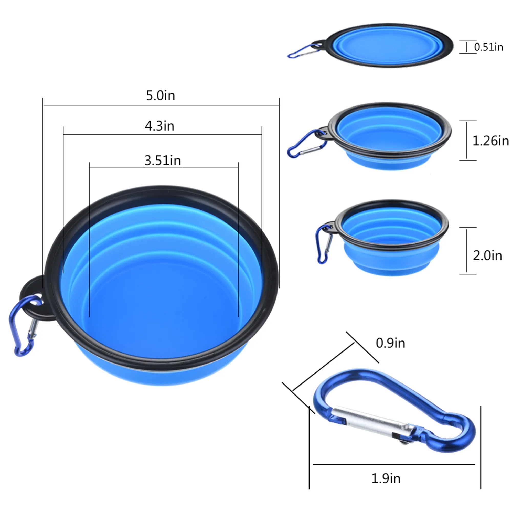 12 OZ Collapsible Dog Bowl with Carabiner 3