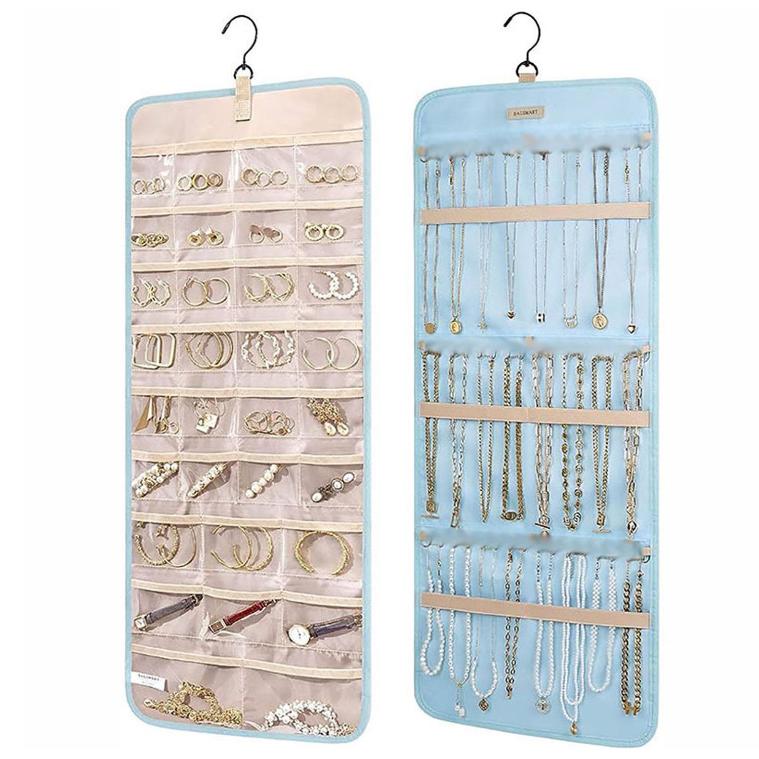 Jewelry Organizer Storage Roll w/ Hanger 10