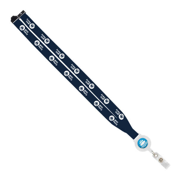 IMPORT 3/4" Polyester Lanyard with Retractable Badge Reel and IPH7 back of neck convenience release. 101