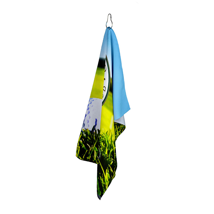 "The Eagle" Full-Color Waffle Weave Golf Towel w/Hook 14