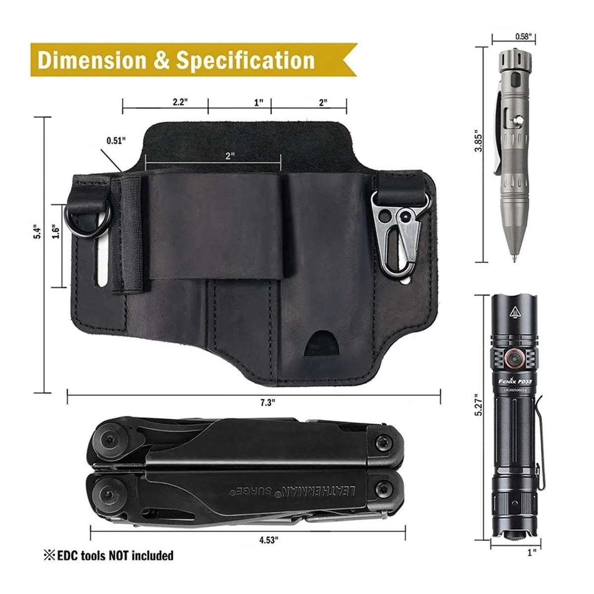 Multitool Leather Sheath for Tool Belt 6