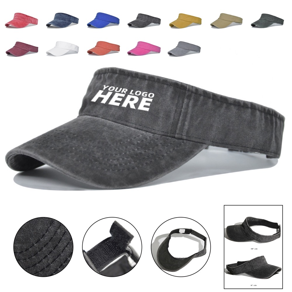 Washed Cotton Sport Sun Visor Hat 2