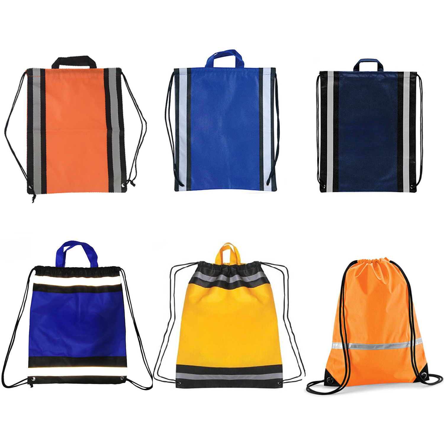 Reflective Custom polyester gym sport Drawstring Backpack 11