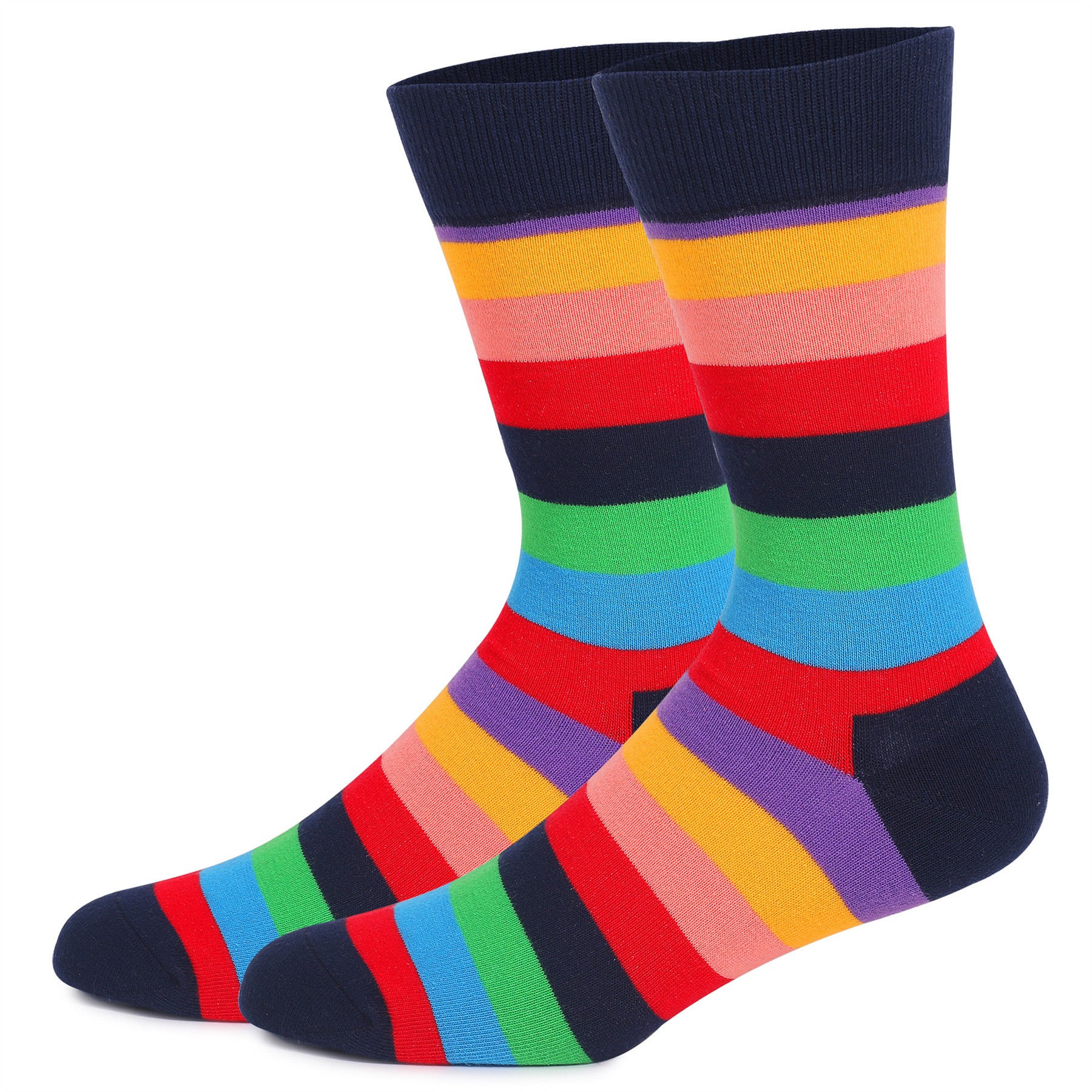 Colorful Patterned Mid Calf Knit Dress Sock 6