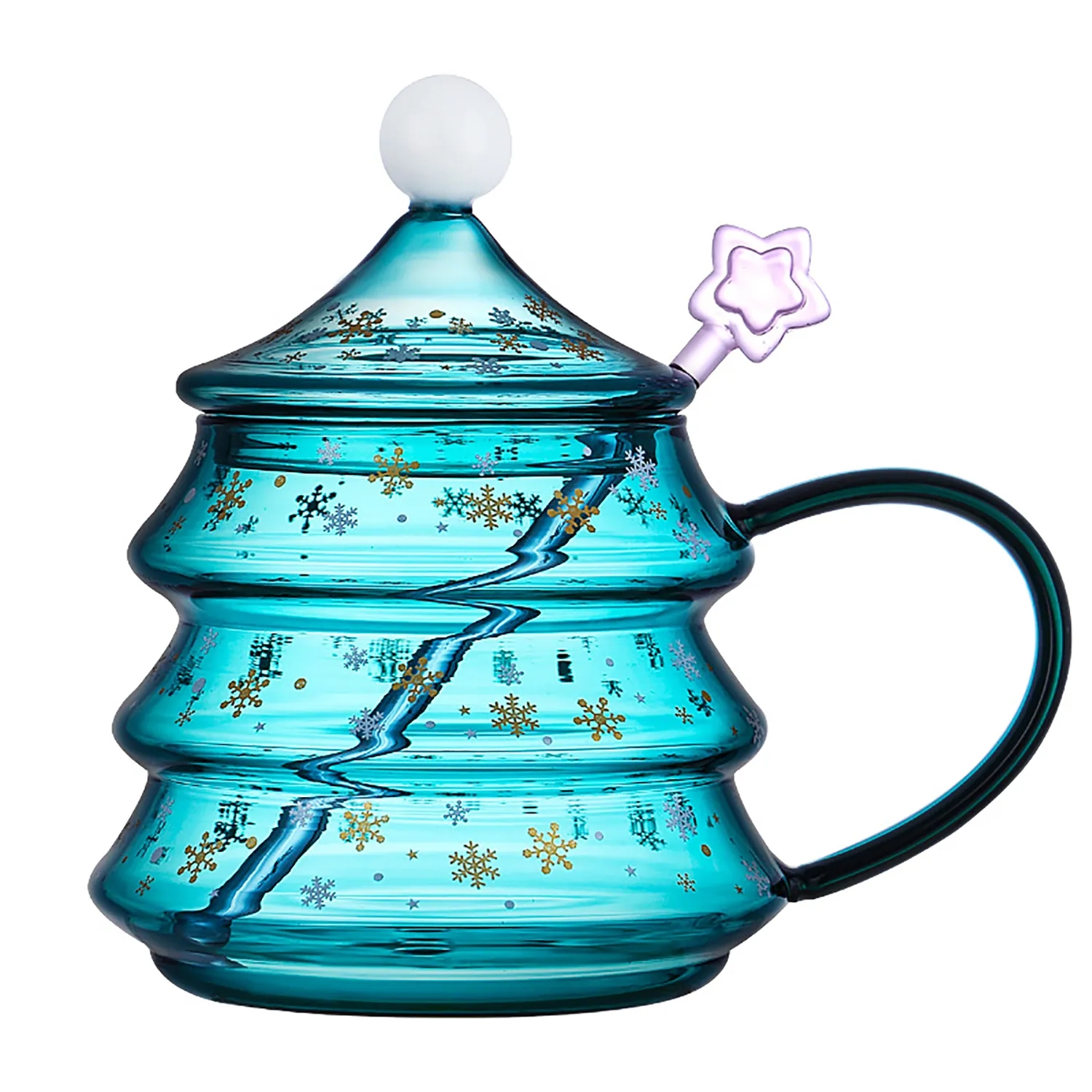 Christmas Tree Glass Coffee Mug 4