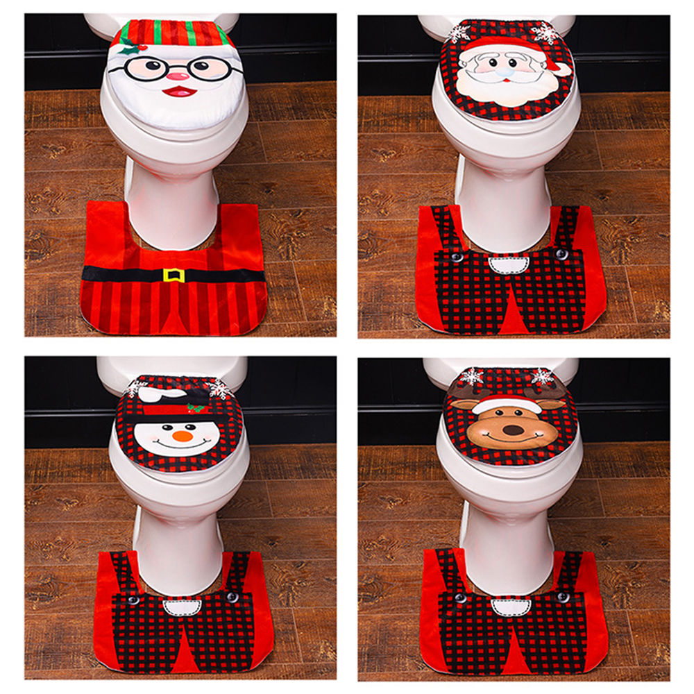Christmas Toilet Seat Cover Set 4