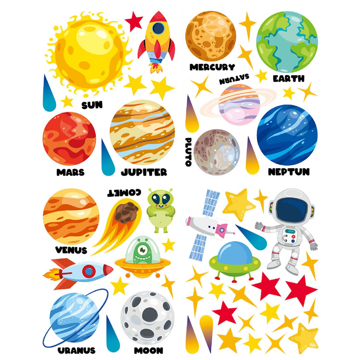 Decals Wall Stickers Removable Planets in The Space 2