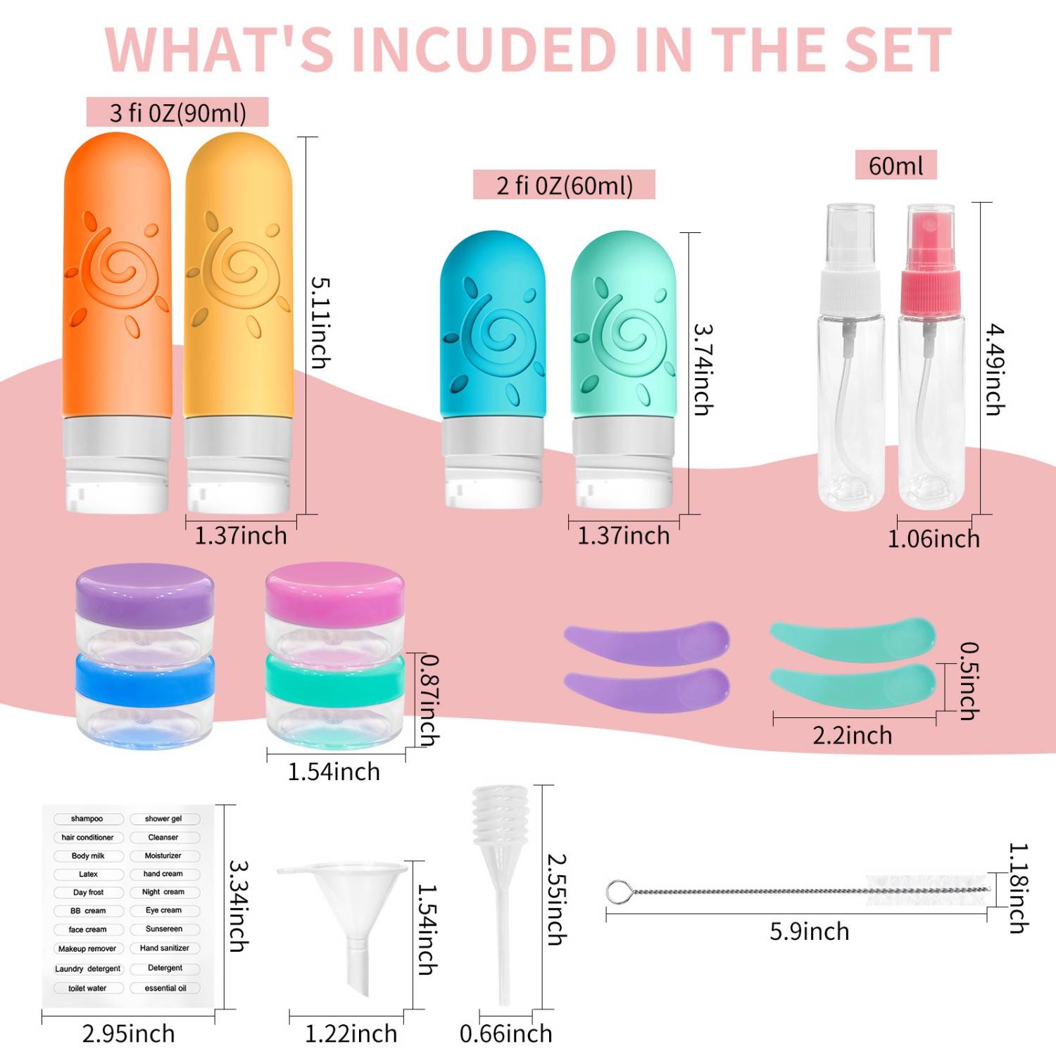 17 Pack Leakproof Silicone Travel Bottles Set 3