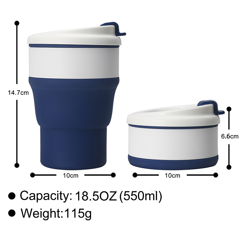 550ml Silicone Folding Collapsible Travel Drink Bottle 2