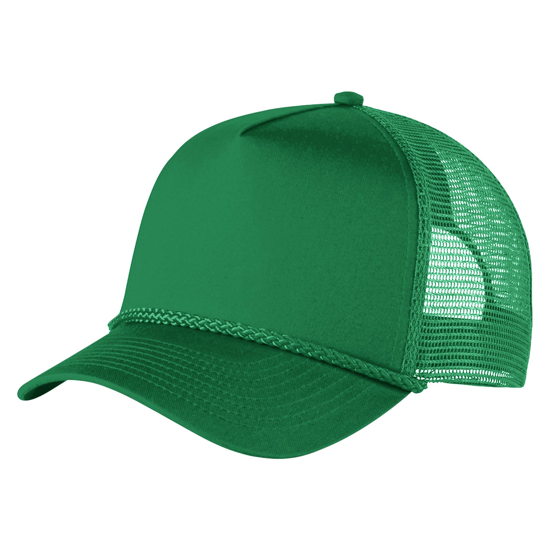 Structured 5 Panel Curved Bill Trucker Cap with Rope 6
