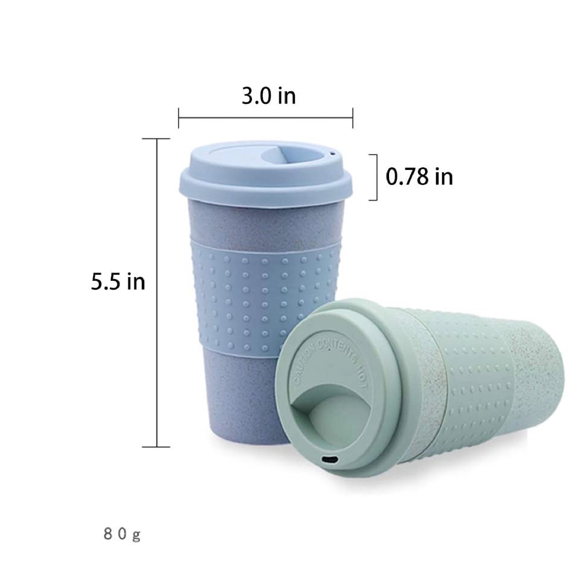 Wheat Straw Coffee Tea Mug with Silicone Lid MOQ 50PCS 3