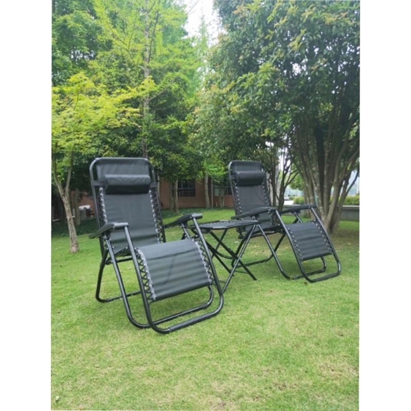 Adjustable Folding Lounge Chair With Table And Pillow 6