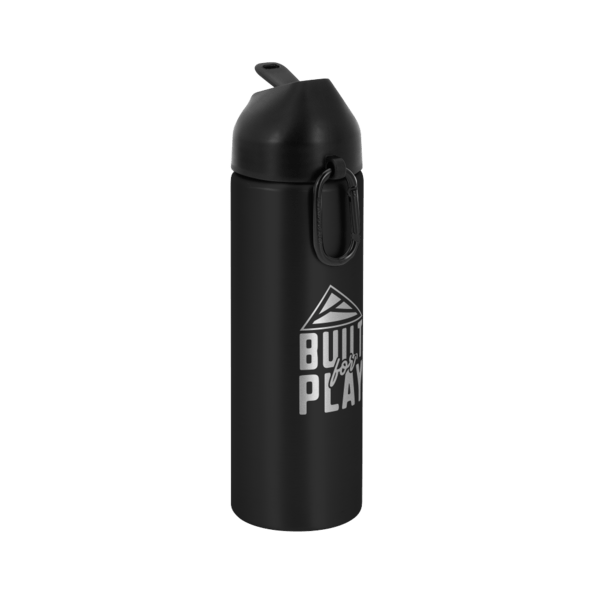 EasyFlow Recycled Aluminum Bottle w Straw Lid, custom water bottle with logo imprint 246